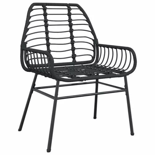  7 részes fekete polyrattan üveg kerti étkezőgarnitúra