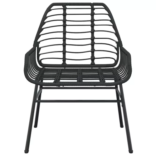  7 részes fekete polyrattan üveg kerti étkezőgarnitúra