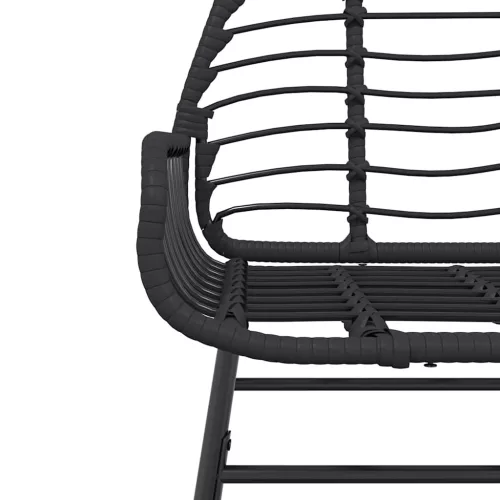  7 részes fekete polyrattan üveg kerti étkezőgarnitúra