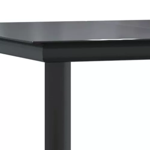  7 részes fekete polyrattan üveg kerti étkezőgarnitúra