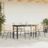  5 észes barna polyrattan üveg kerti étkezőgarnitúra