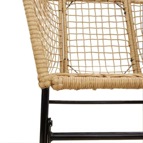  5 észes barna polyrattan üveg kerti étkezőgarnitúra