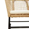  7 észes barna polyrattan üveg kerti étkezőgarnitúra párnával