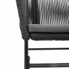  7 részes fekete polyrattan üveg kerti étkezőgarnitúra párnákkal