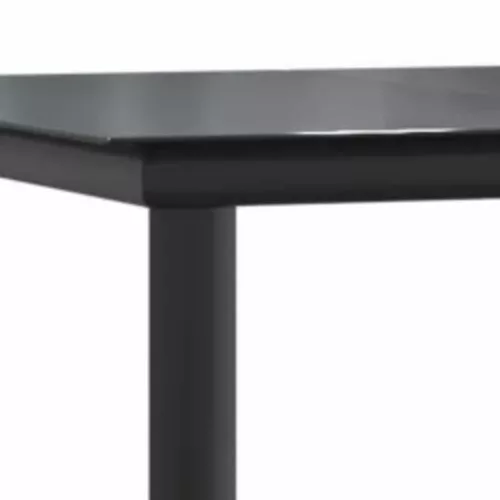  7 részes fekete polyrattan üveg kerti étkezőgarnitúra párnákkal