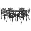  Kert étkező szett 7 pcs Fekete Alumínium