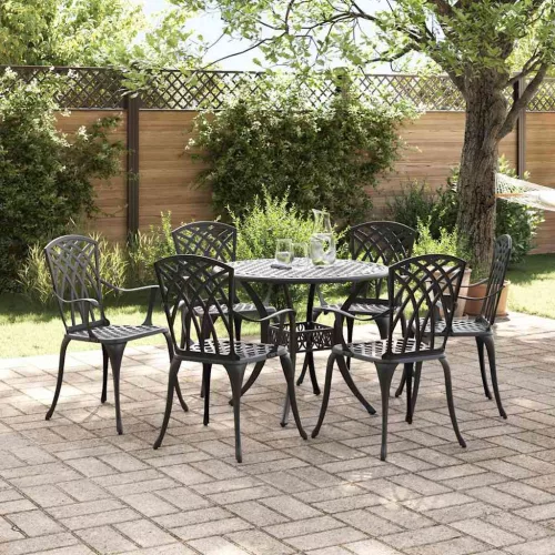  Kert étkező szett 7 pcs Fekete Alumínium