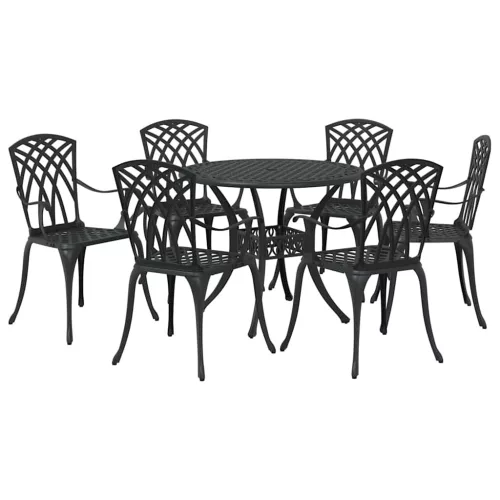  Kert étkező szett 7 pcs Fekete Alumínium
