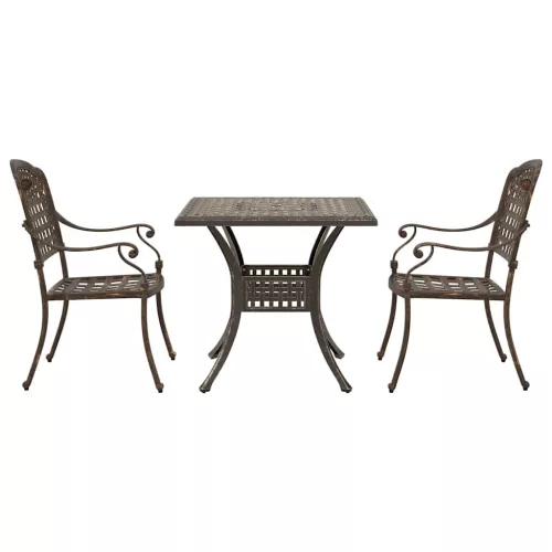  Kerti asztalszett 3 pcs Bronz Öntött alumínium