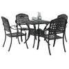  Kerti asztalszett 5 pcs Fekete Öntött alumínium