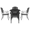  Kerti asztalszett 5 pcs Fekete Öntött alumínium