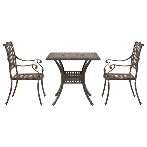  Kerti asztalszett 3 pcs Bronz Öntött alumínium