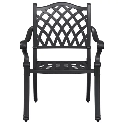  Kerti asztalszett 3 pcs Fekete Öntött alumínium