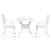  Kerti asztalszett 3 pcs Fehér Öntött alumínium