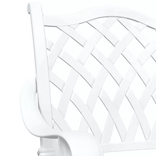  Kerti asztalszett 3 pcs Fehér Öntött alumínium