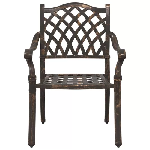  Kerti asztalszett 5 pcs Bronz Öntött alumínium