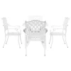  Kerti asztalszett 5 pcs Fehér Öntött alumínium