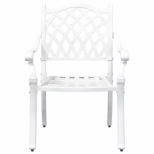  Kerti asztalszett 5 pcs Fehér Öntött alumínium