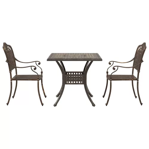  Kerti asztalszett 3 pcs Bronz Öntött alumínium