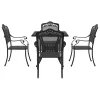  Kerti asztalszett 5 pcs Fekete Öntött alumínium