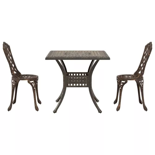  Kerti asztalszett 3 pcs Bronz Öntött alumínium