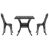  Kerti asztalszett 3 pcs Fekete Öntött alumínium