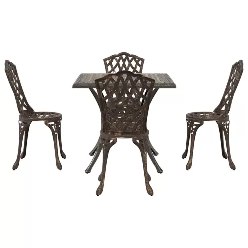  Kerti asztalszett 5 pcs Bronz Öntött alumínium