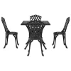  Kerti asztalszett 5 pcs Fekete Öntött alumínium