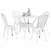  Kerti asztalszett 5 pcs Fehér Öntött alumínium