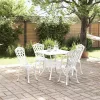  Kerti asztalszett 5 pcs Fehér Öntött alumínium