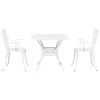  Kerti asztalszett 3 pcs Fehér Öntött alumínium