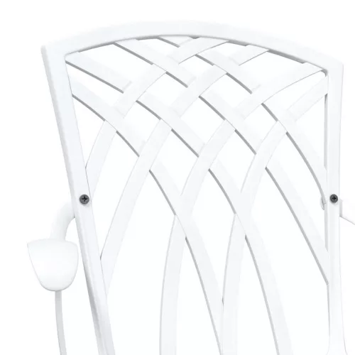  Kerti asztalszett 3 pcs Fehér Öntött alumínium