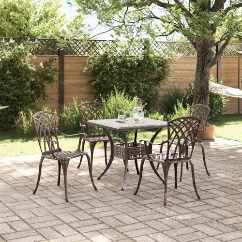  Kerti asztalszett 5 pcs Bronz Öntött alumínium
