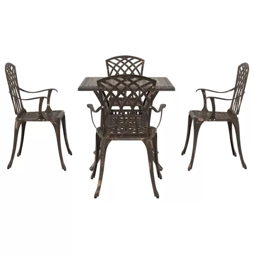  Kerti asztalszett 5 pcs Bronz Öntött alumínium