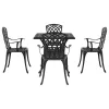  Kerti asztalszett 5 pcs Fekete Öntött alumínium
