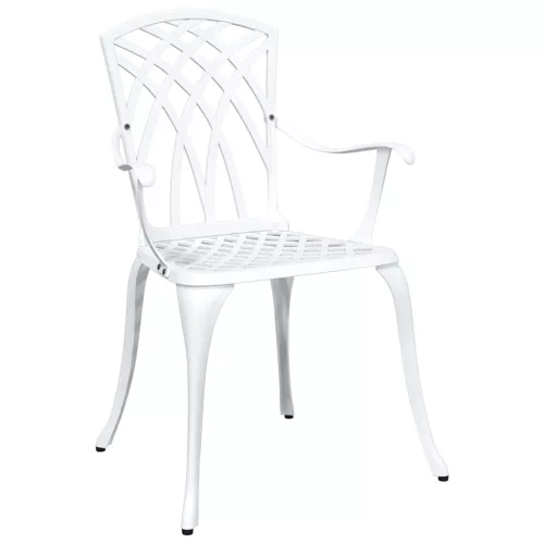  Kerti asztalszett 5 pcs Fehér Öntött alumínium