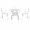  Kerti asztalszett 5 pcs Fehér Öntött alumínium