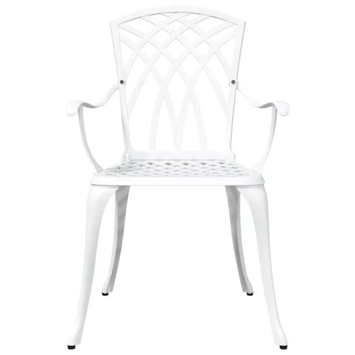  Kerti asztalszett 5 pcs Fehér Öntött alumínium