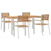  5 darabos kert étkezőszett tömör tíkfából