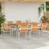  9 Darabos Kerti Étkezőszett Tömör Fa Akác