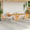  7 Részes Kerti Étkező Szett Tömör Fából Készült Tíkkal