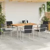  7 Darabos Kerti Étkező Szett Tömör Tíkfából