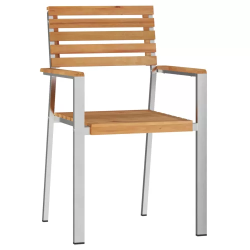  Egymásra rakható kerti szék 6 db 54.5x56x89 cm Tömör fából készült Tík