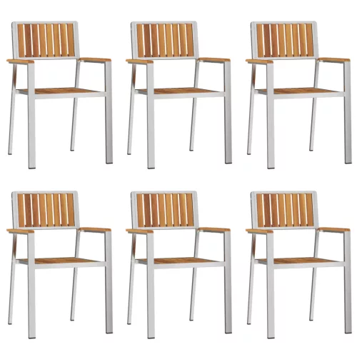  Összehajtható kertiszék 6 db 54.5x56x87 cm Tömör akácfa