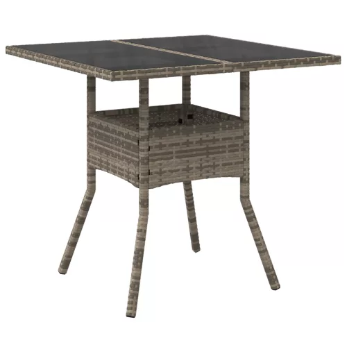  5 Részes Kert Étkező Szett Szürke Polyrattan