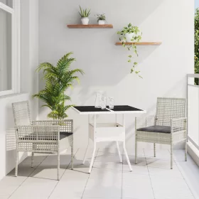  3 darabos kertibútor szett világosszürke polyrattan