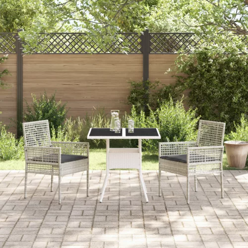  3 darabos kertibútor szett világosszürke polyrattan
