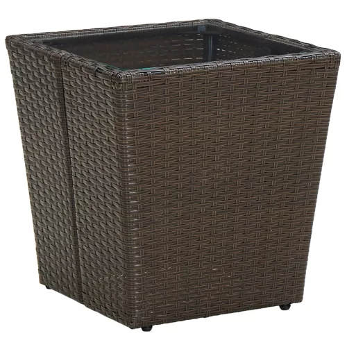  3 részes kert bistro szett párnákkal barna poli rattan