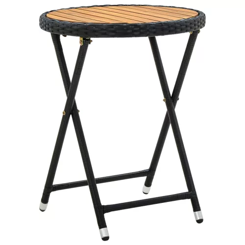  3 részes kert bistró szett párnákkal fekete poly rattan