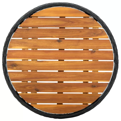  3 részes kert bistró szett párnákkal fekete poly rattan